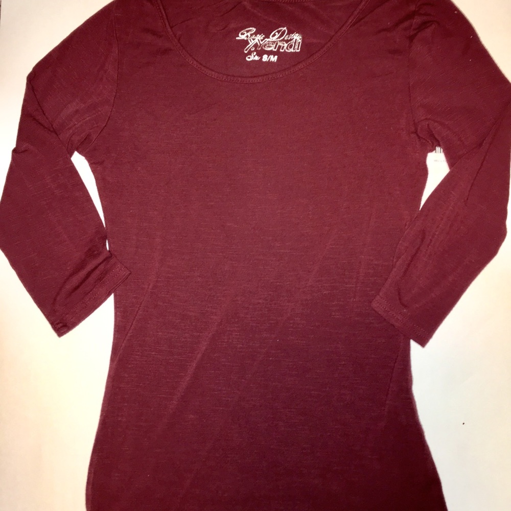 Bordeaux 3/4 sleeve shirt